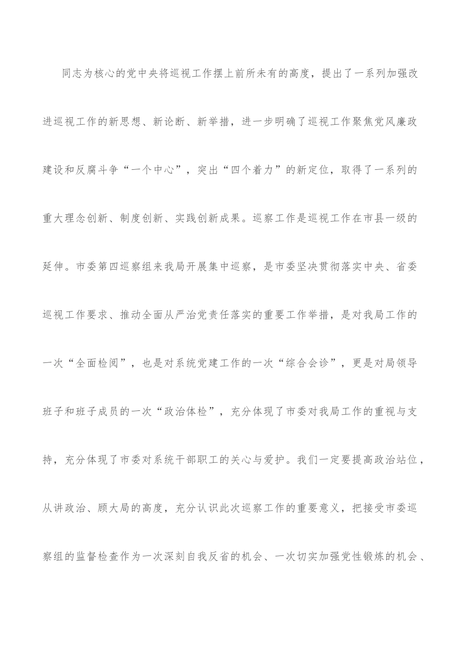 在巡察工作动员会上的表态发言（市局）.docx_第2页